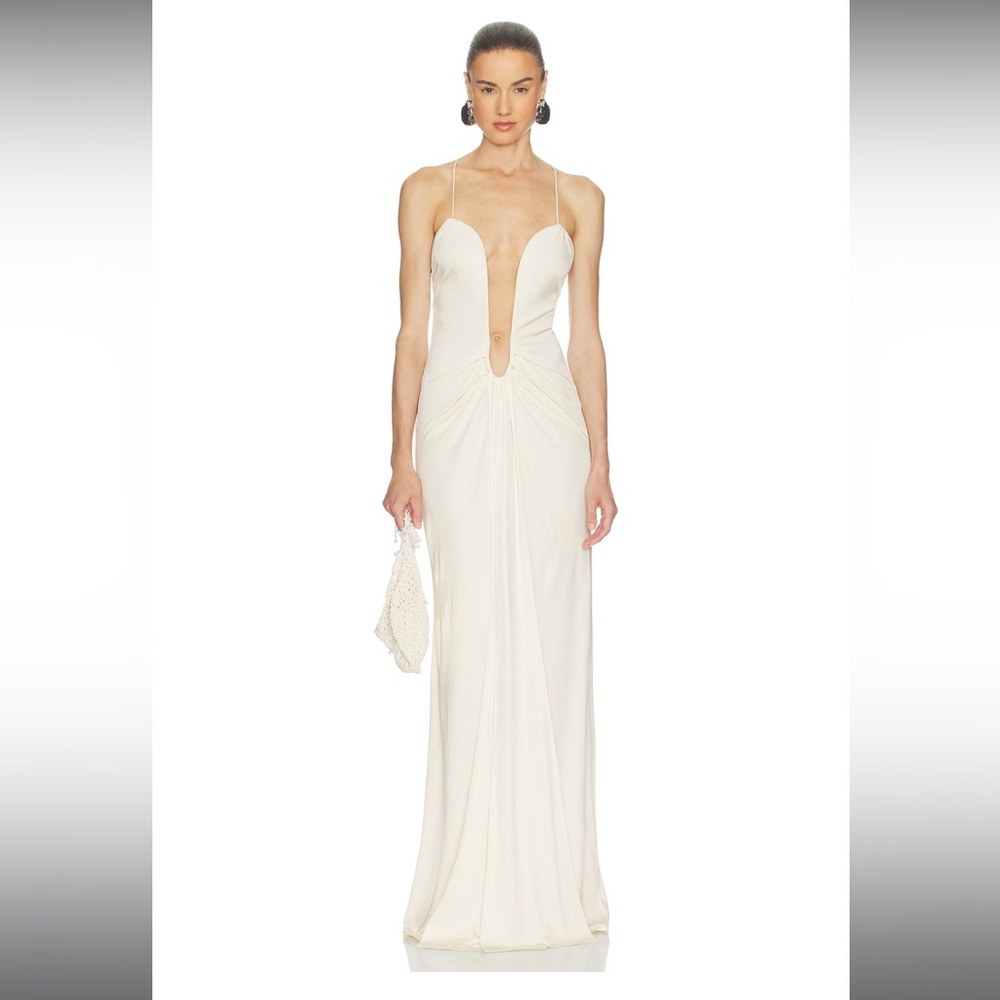 HELSA the roksanna draped dress in ivory